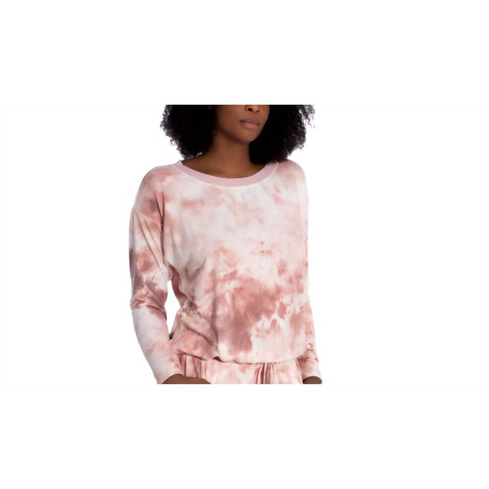 NEW LINEA DONATELLA comfort zone tie-dyed hacci pajama top in pink
